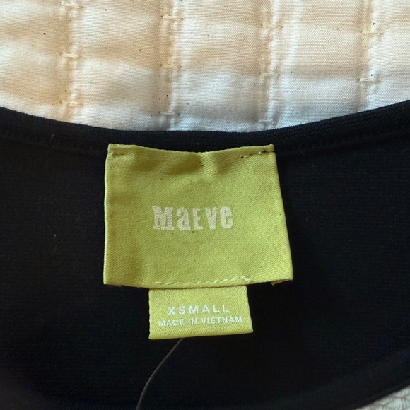 Maeve/Anthropologie Colorblock Black & Ivory Shift Dress, Size XS - Picture 6 of 6